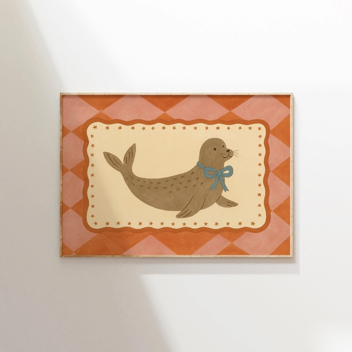 Seal Nursery Print - Cute Baby Seal Wall Art for Kids Room, Colorful Kids Decor