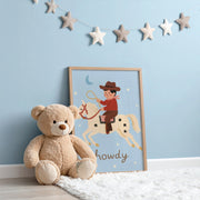 Howdy Cowboy on Horseback – Nursery & Kids Wall Art