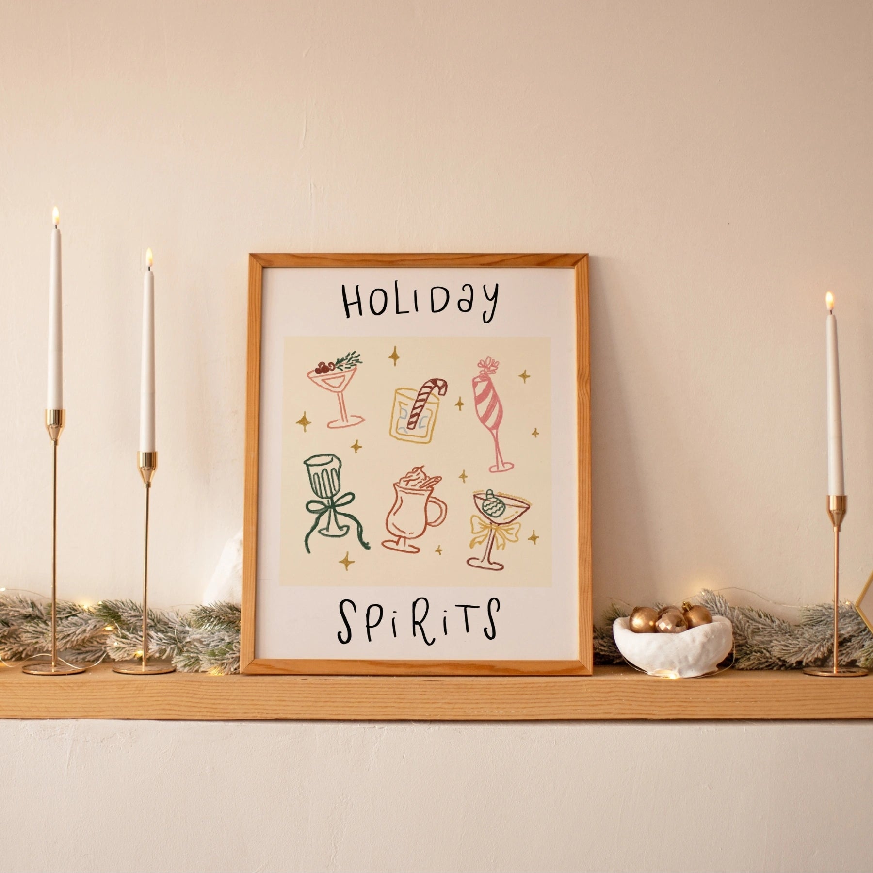 Decorazione murale con cocktail festivo