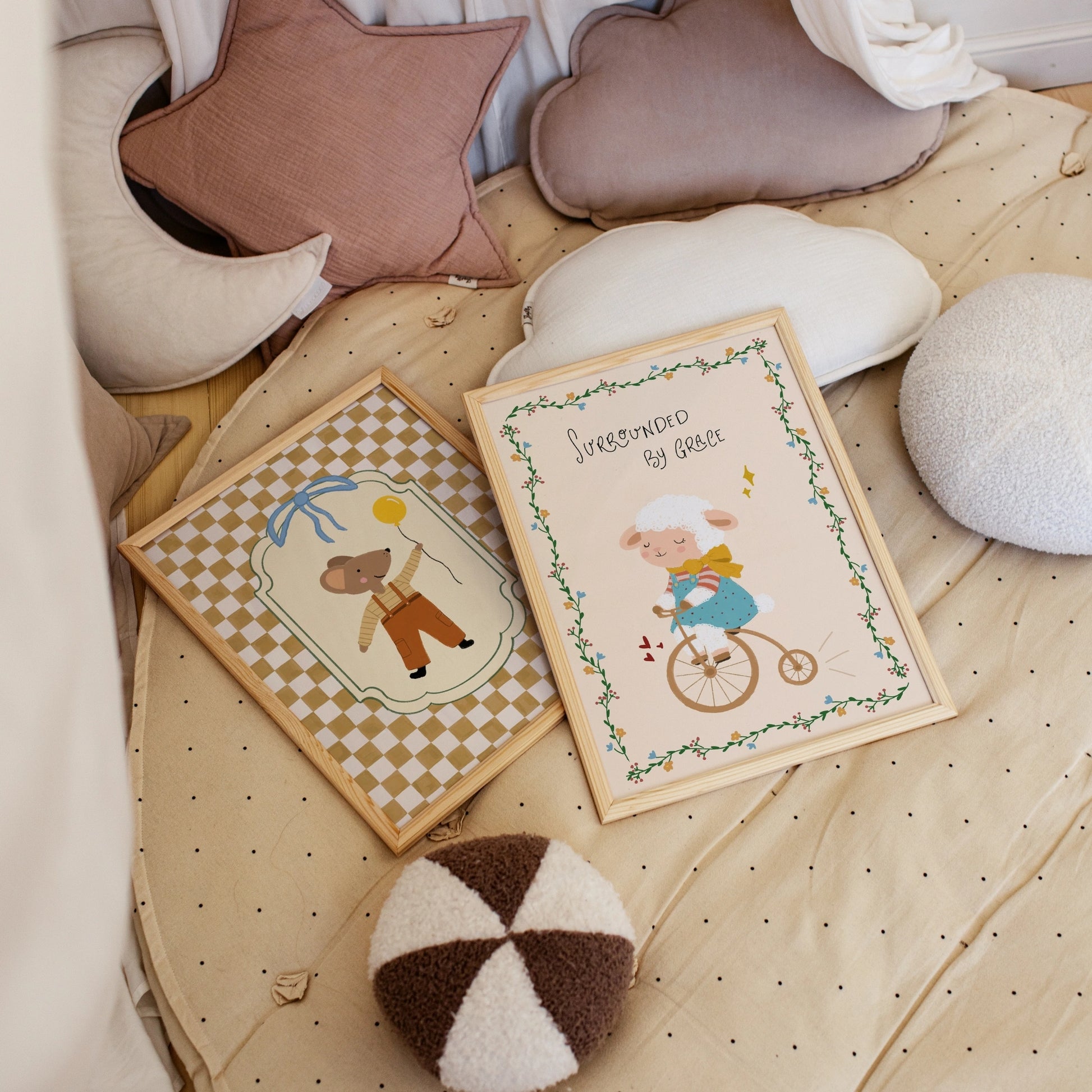 Ensemble de 16 affiches chrétiennes artisanales pour chambre d'enfant