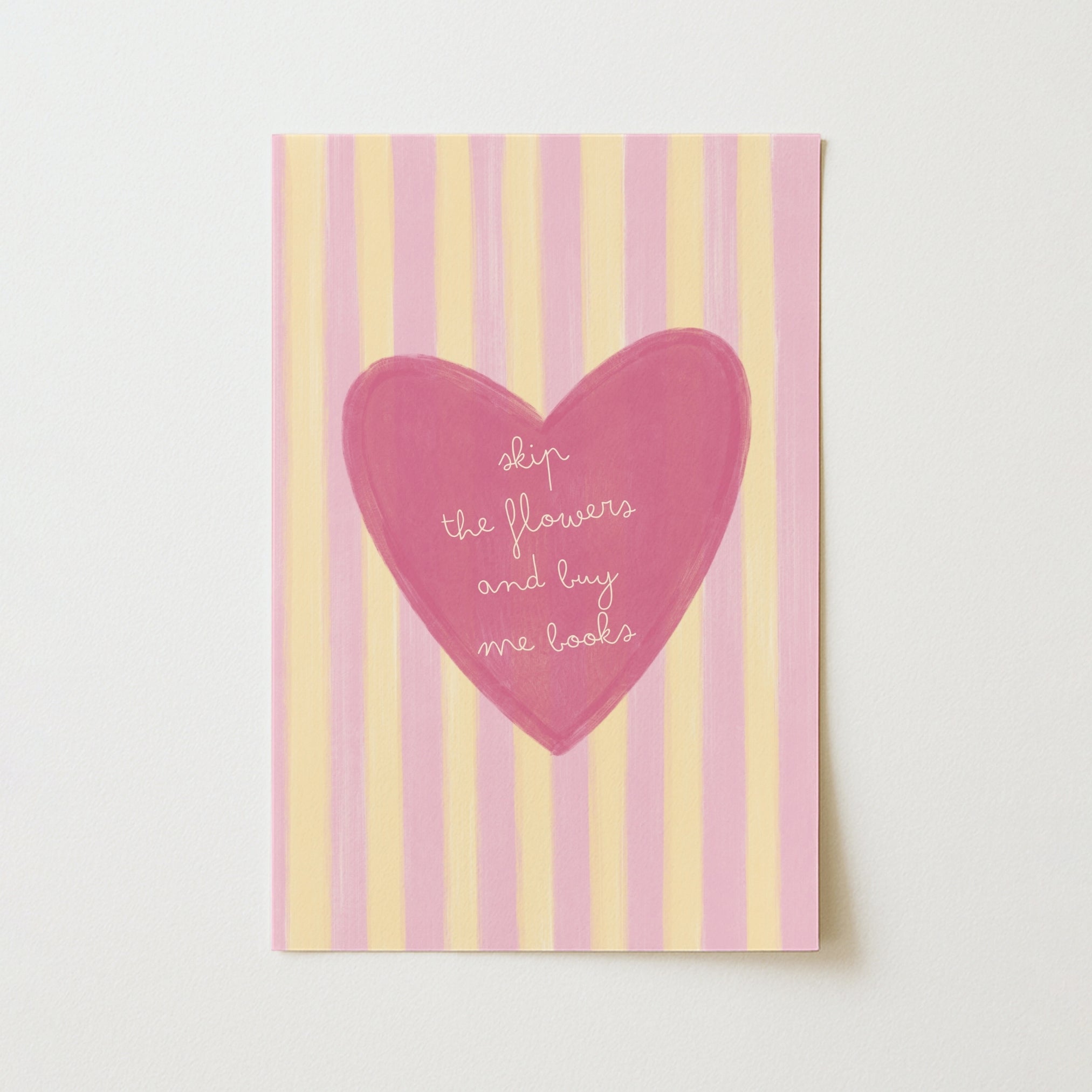 Buy Me Books Print – Cute Pink Book Lover Art