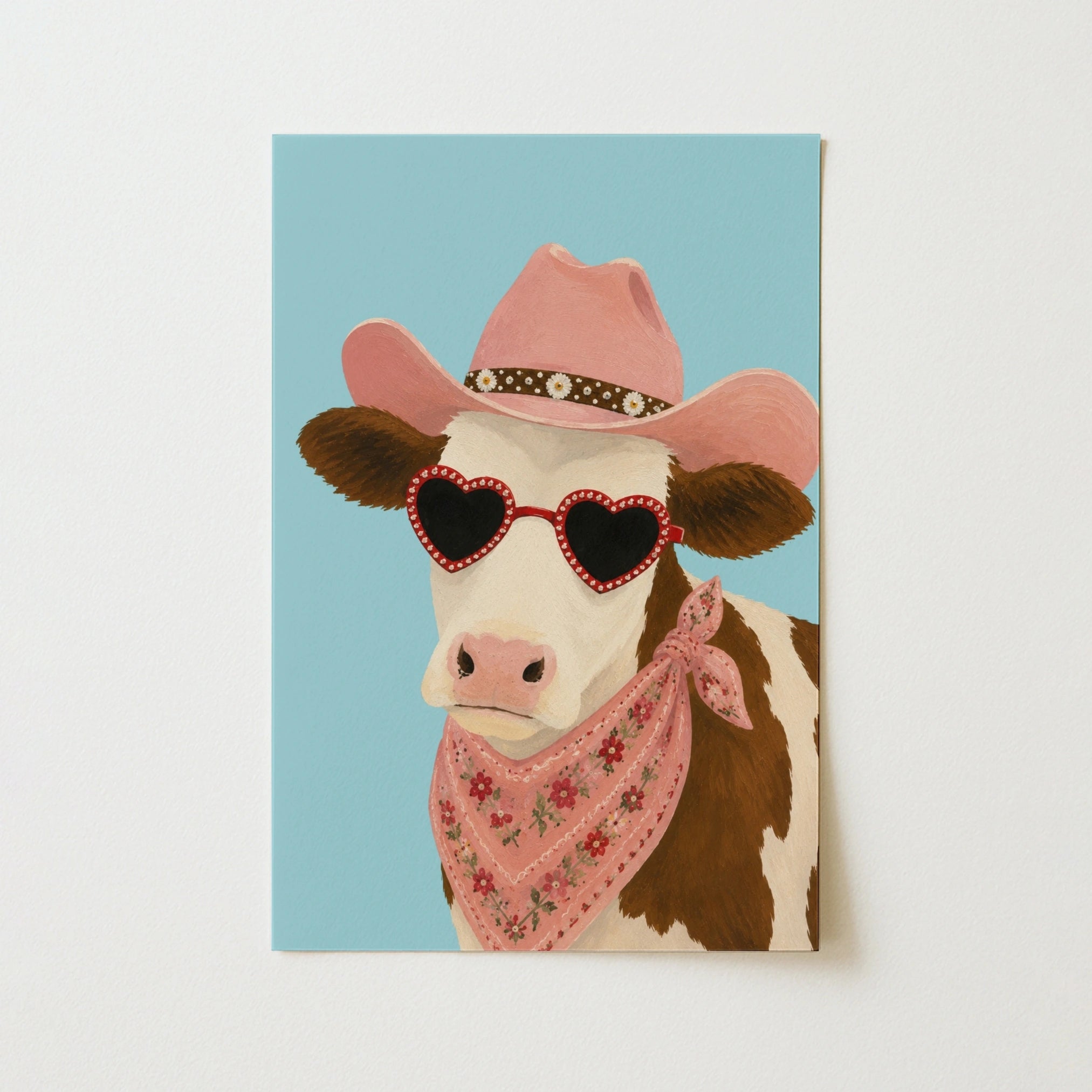 Coastal Cowgirl Cow Wall Art