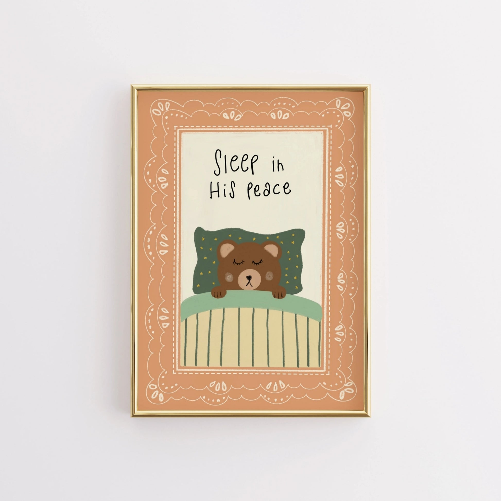 Sleep in His Peace Nursery Wall Art
