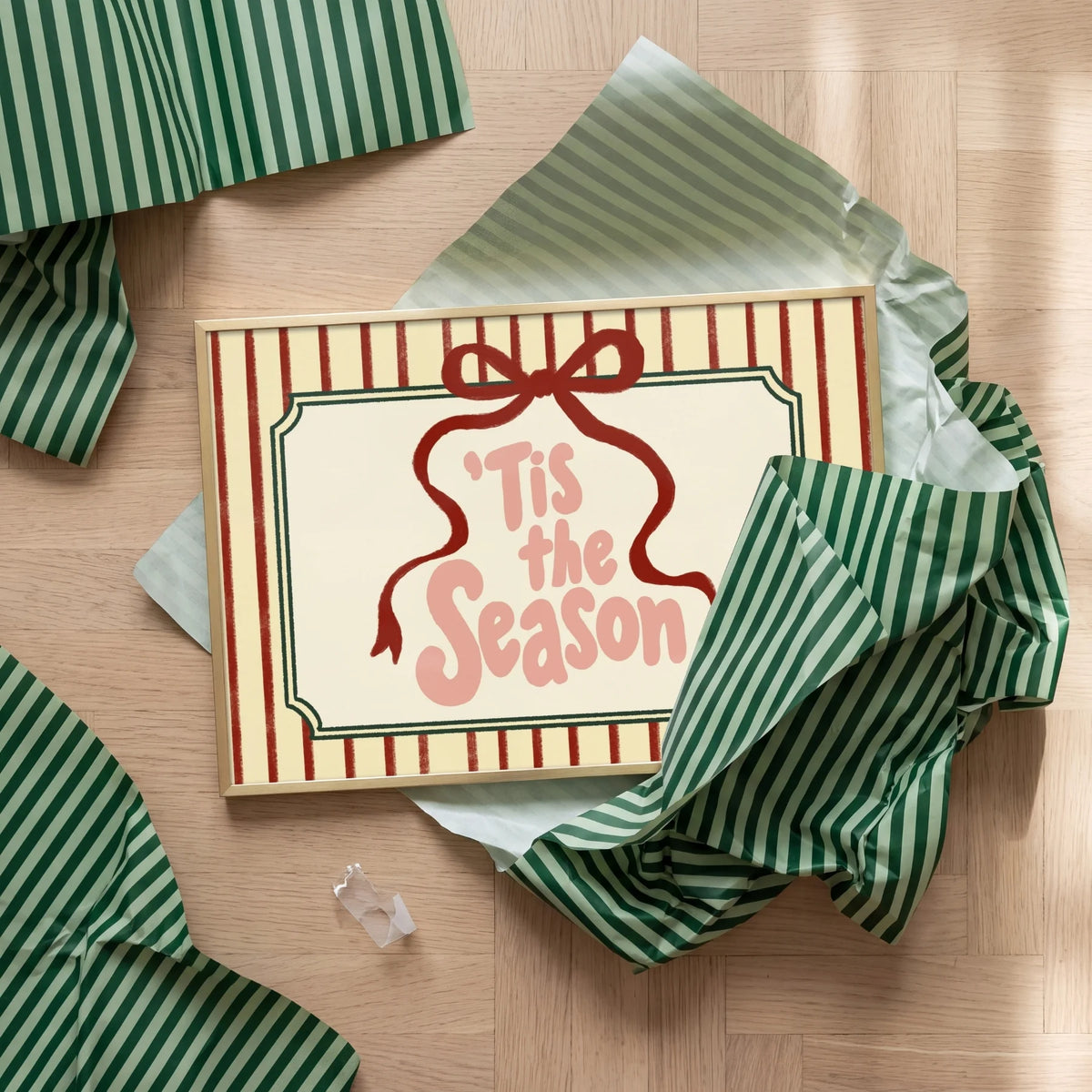 Tis the Season with Red Bow – Póster de Navidad