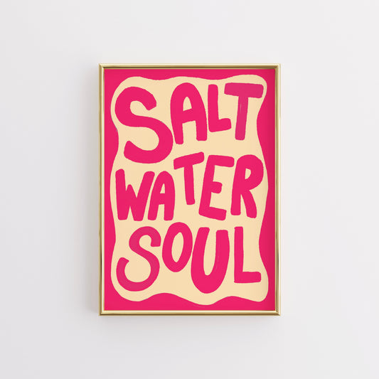 Salt Water Soul Wall Art – Coastal Beach Print