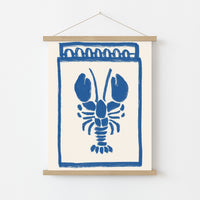 Blue Lobster Wall Art – Minimalist Seafoodlobster wall art Print