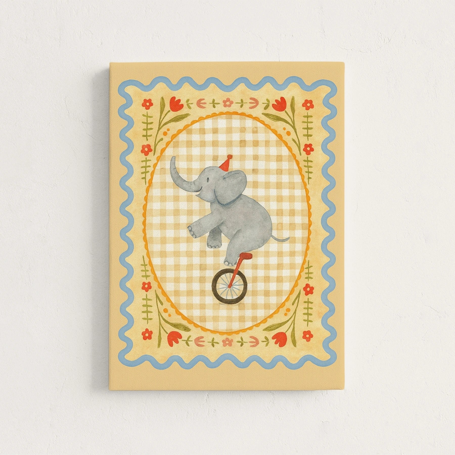 Circus Elephant Nursery Canvas Print