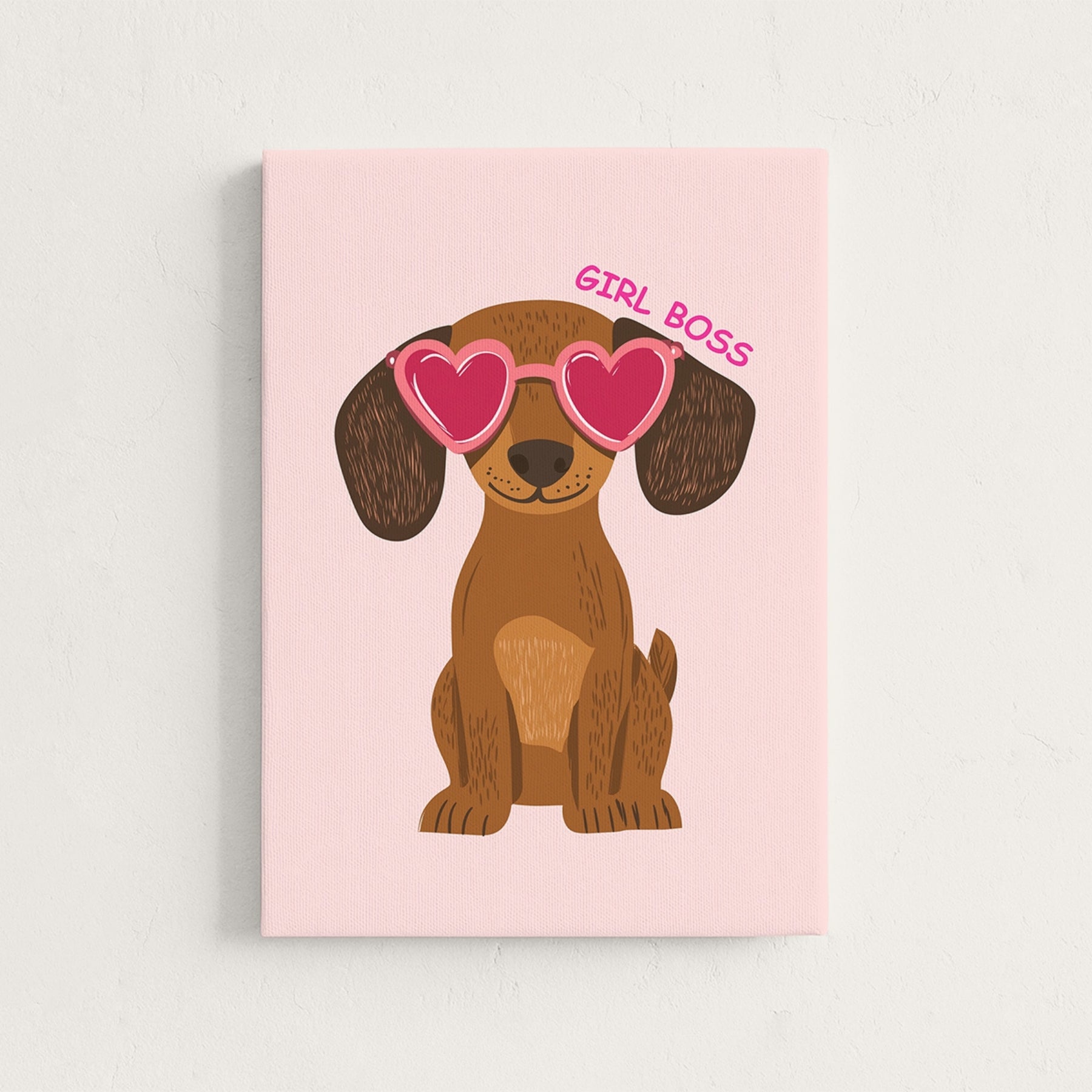 Girl Boss Dog Nursery Canvas Wall Art
