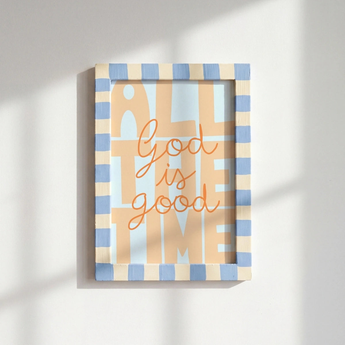 God Is Good Print – Christian Preppy Wall Art, Christian Wall Decor