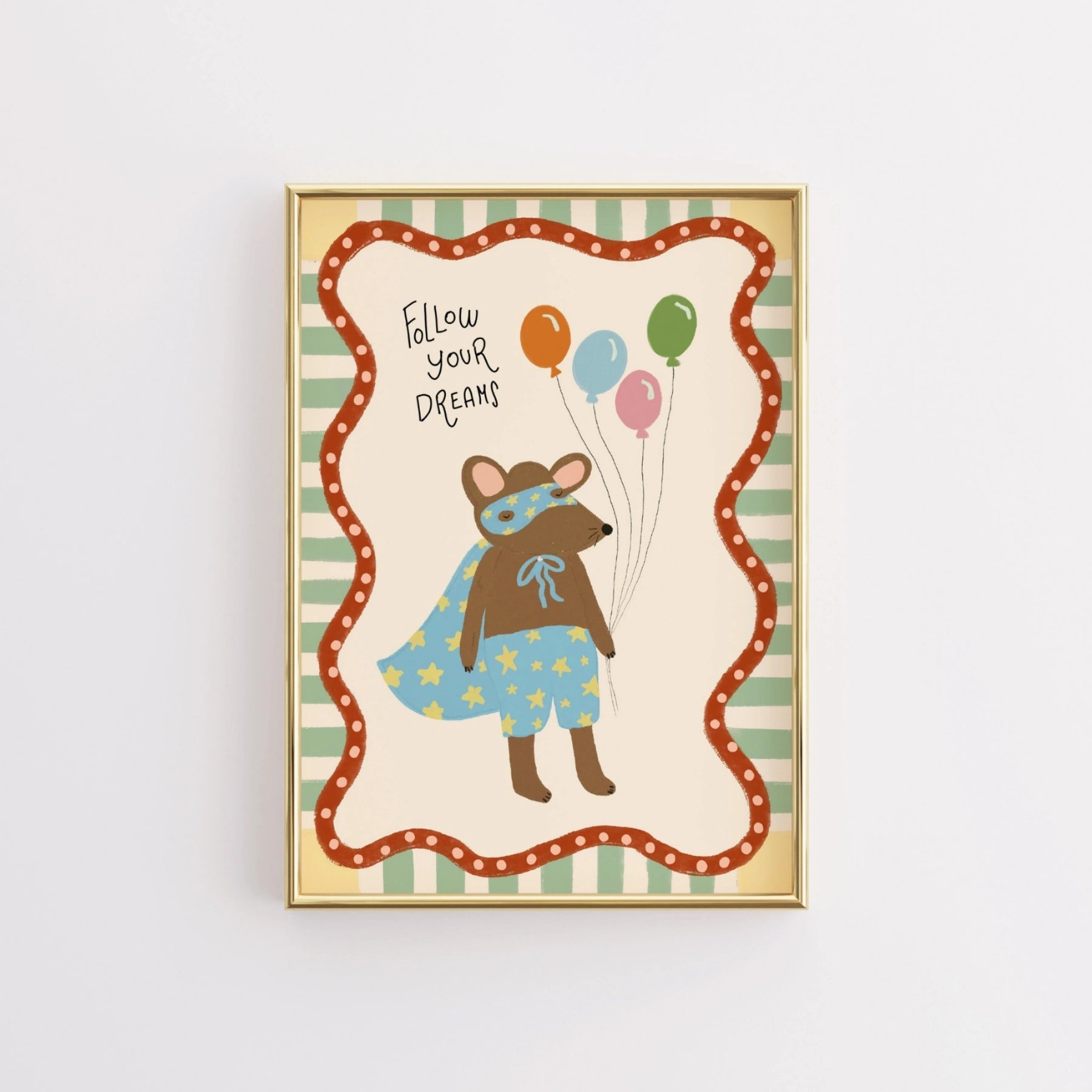 Follow Your Dreams Nursery Wall Art, Colorful Kids Decor