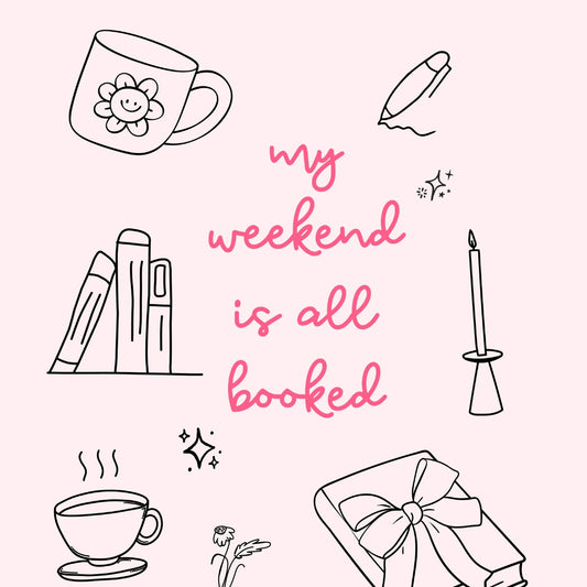 Weekend Booked - Bookish Pink Print