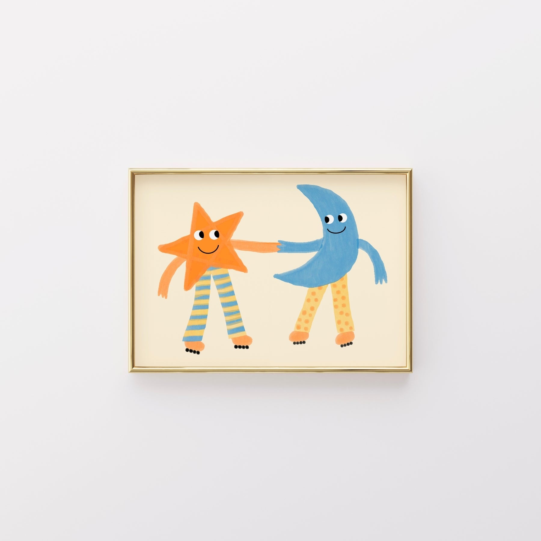 Estampa Luna y Estrella para Nursery – Arte Celestial Lindo para Cuarto Infantil