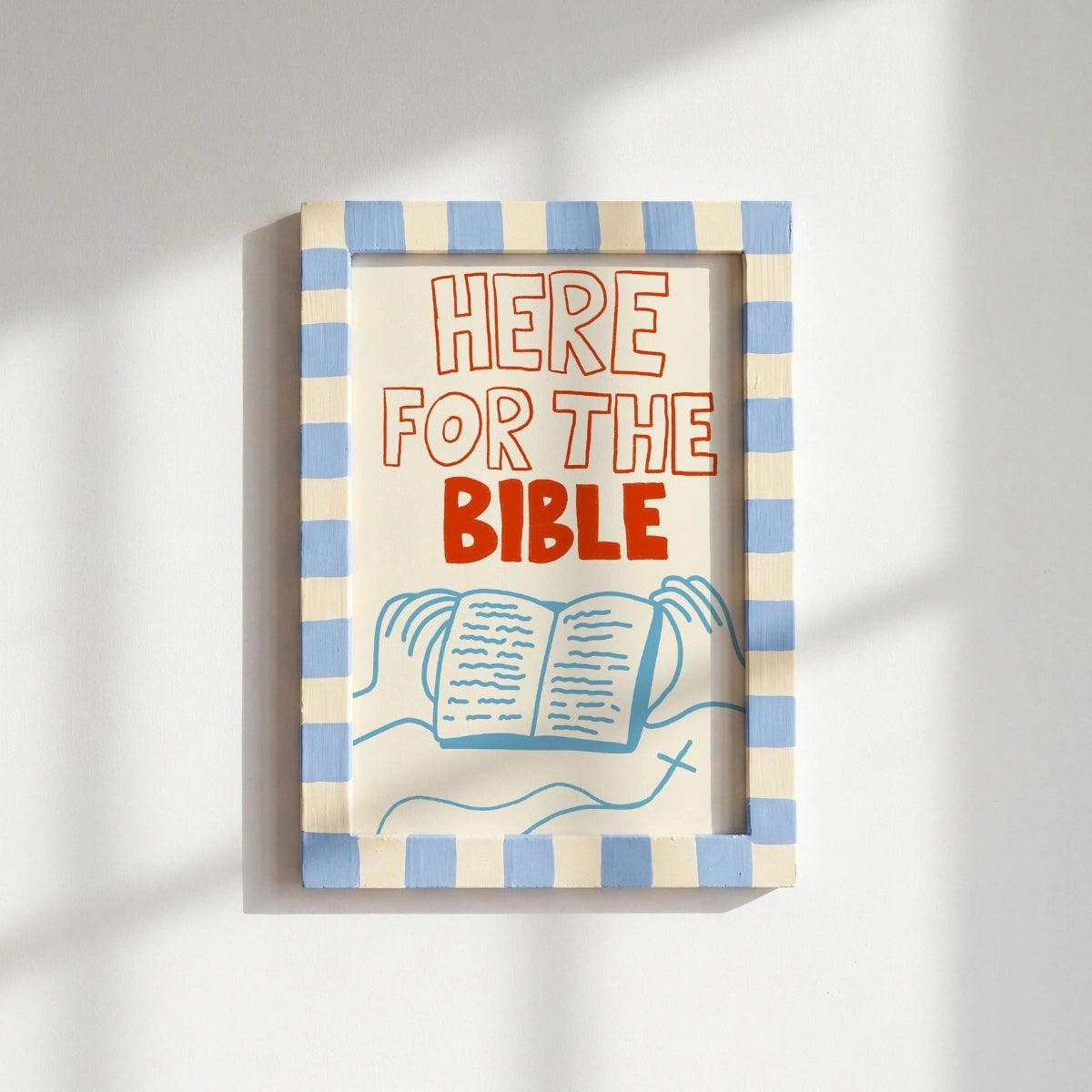 Ici pour l'Art Mural Chrétien de la Bible – Impression de Lecture de l'Écriture Audacieuse, Décor Mural Chrétien