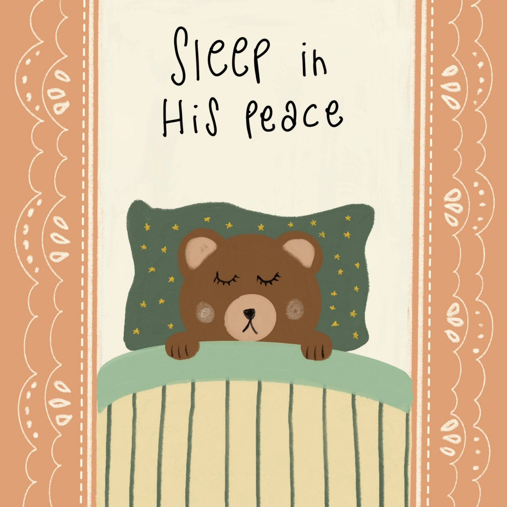 Sleep in His Peace Nursery Wall Art