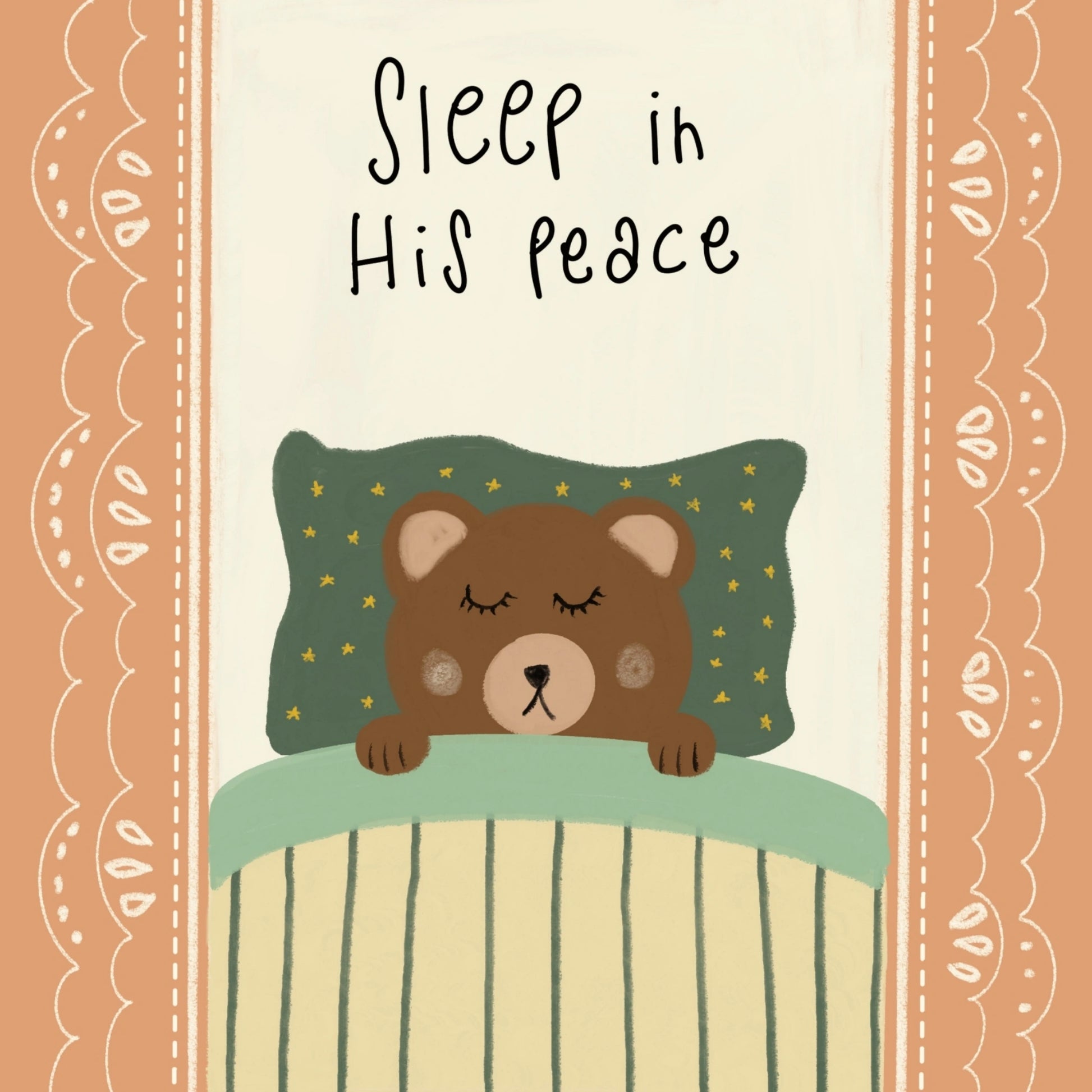 Sleep in His Peace Nursery Wall Art