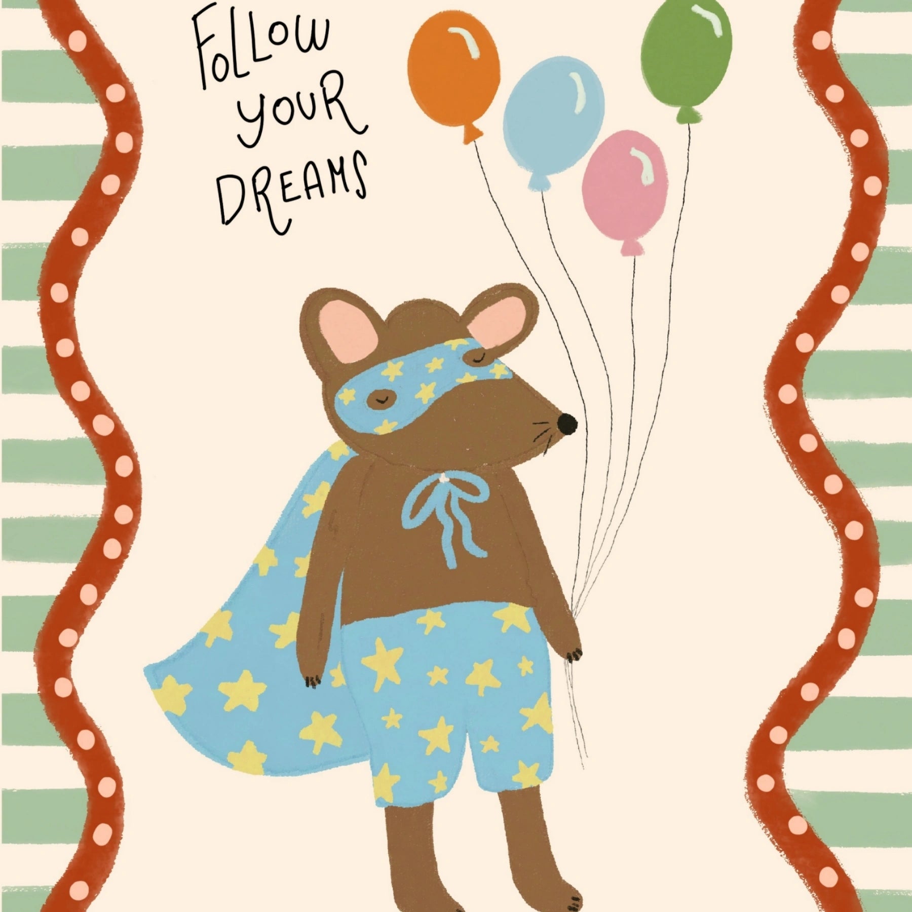 Stampa da parete per cameretta con frase “Follow Your Dreams”