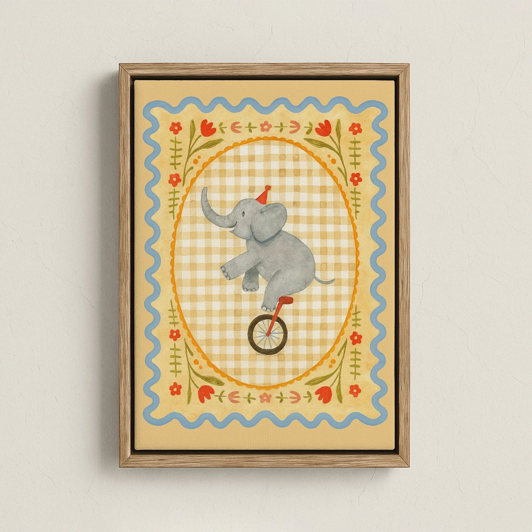 Circus Elephant Nursery Canvas Print