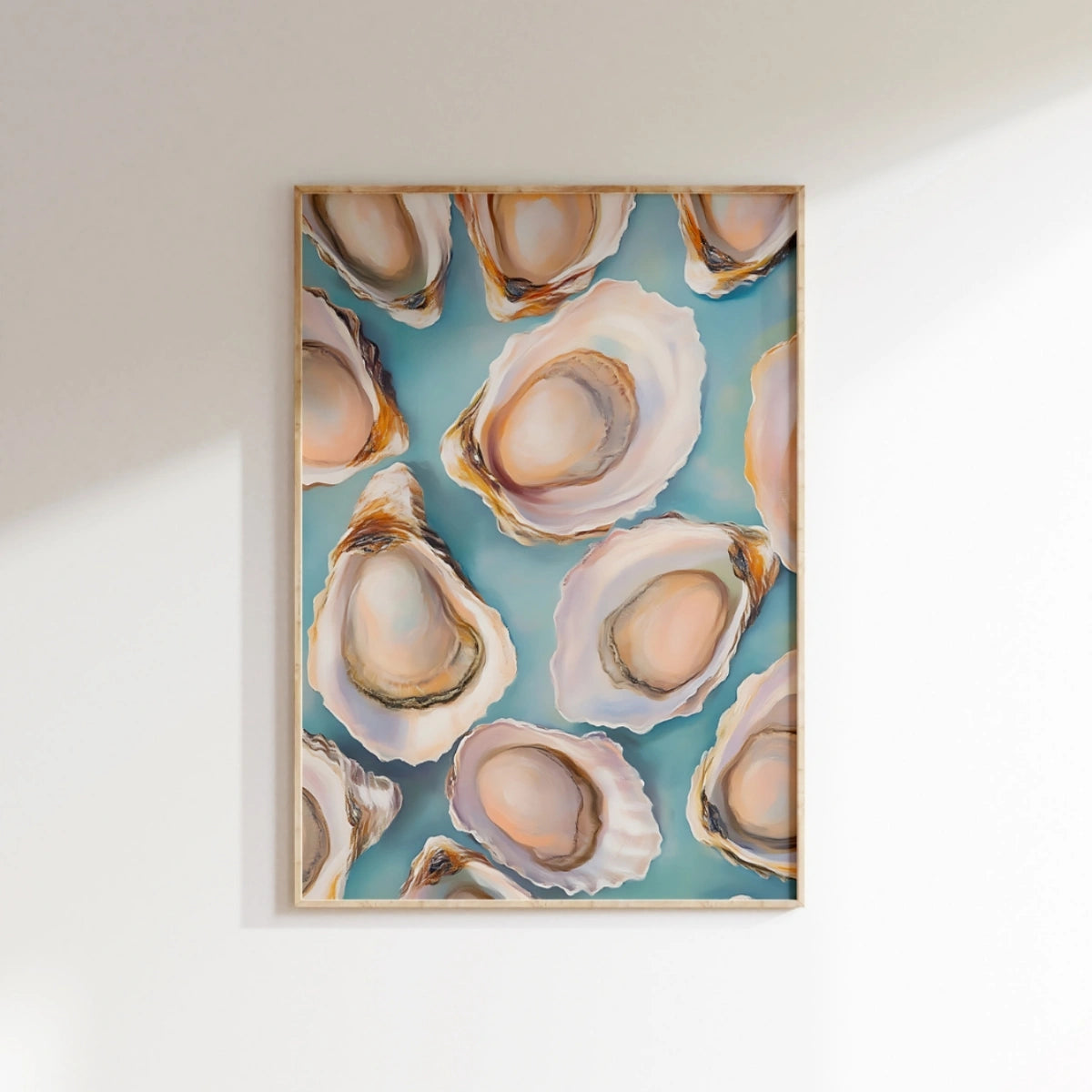 Oyster Wall Art – Coastal Kitchen Decor Print, Coastal Wall Decor