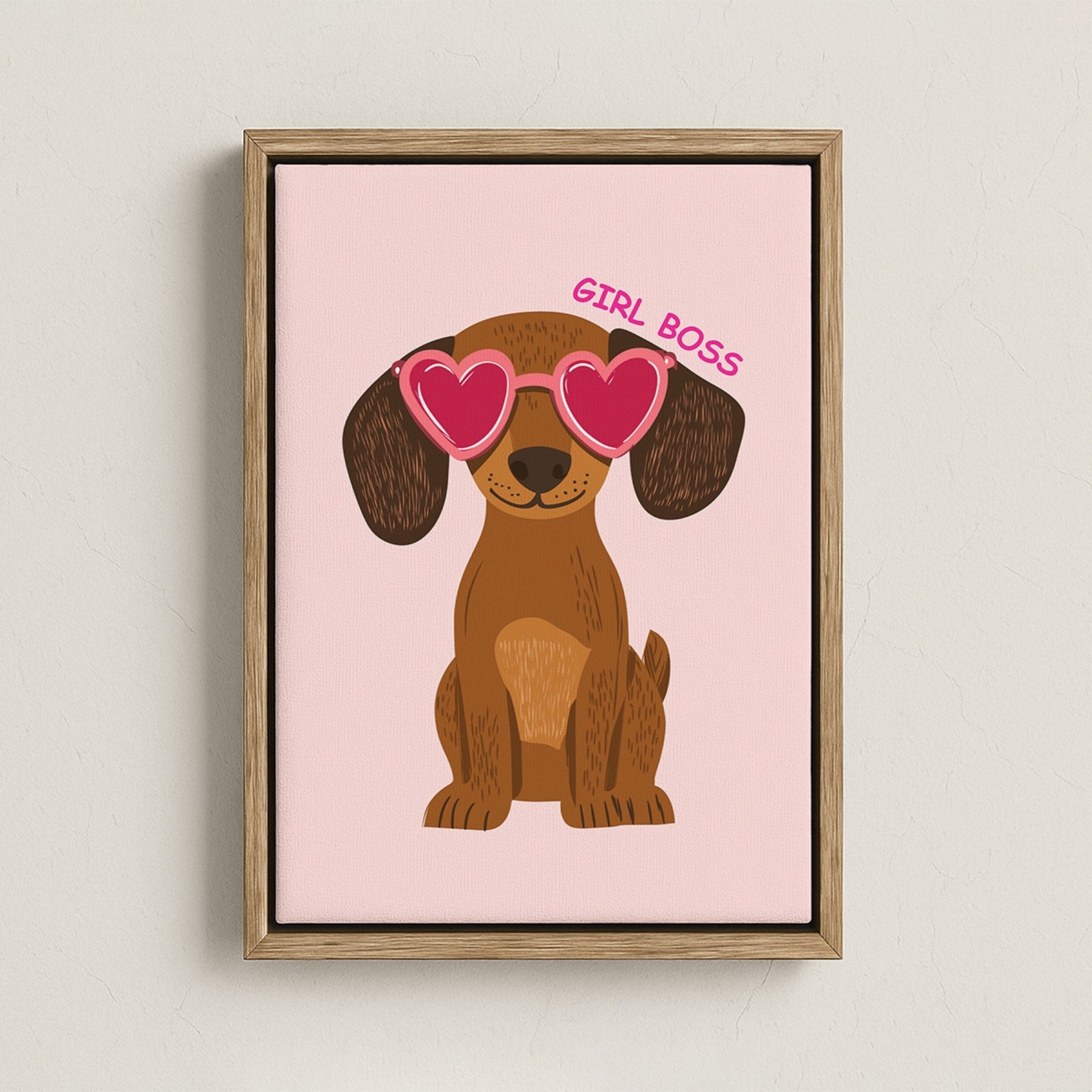 Girl Boss Dog Nursery Canvas Wall Art