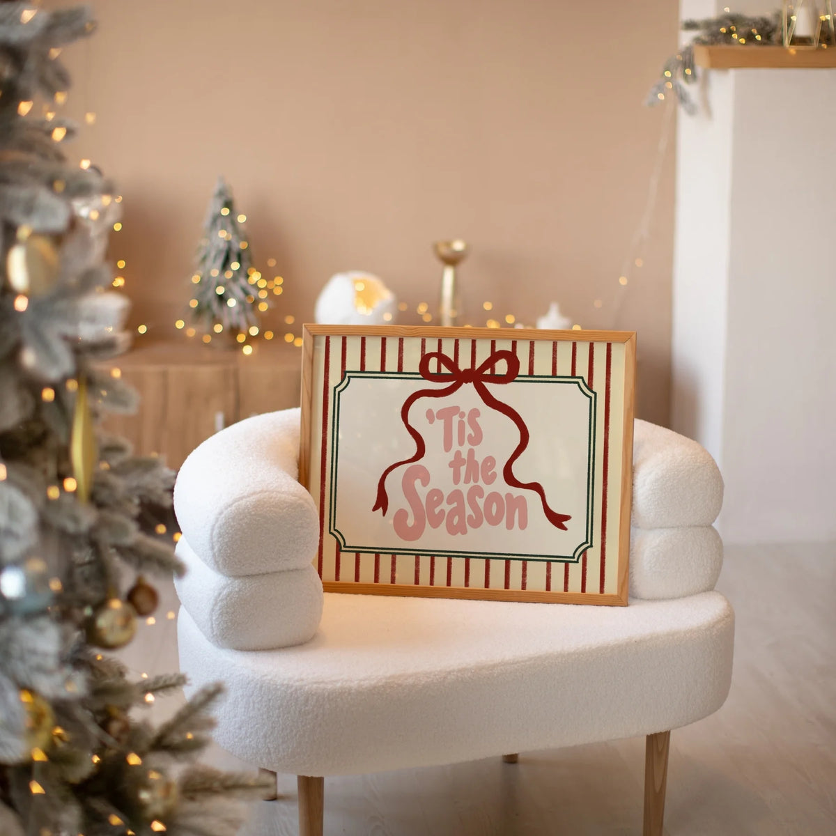 Tis the Season with Red Bow – Póster de Navidad