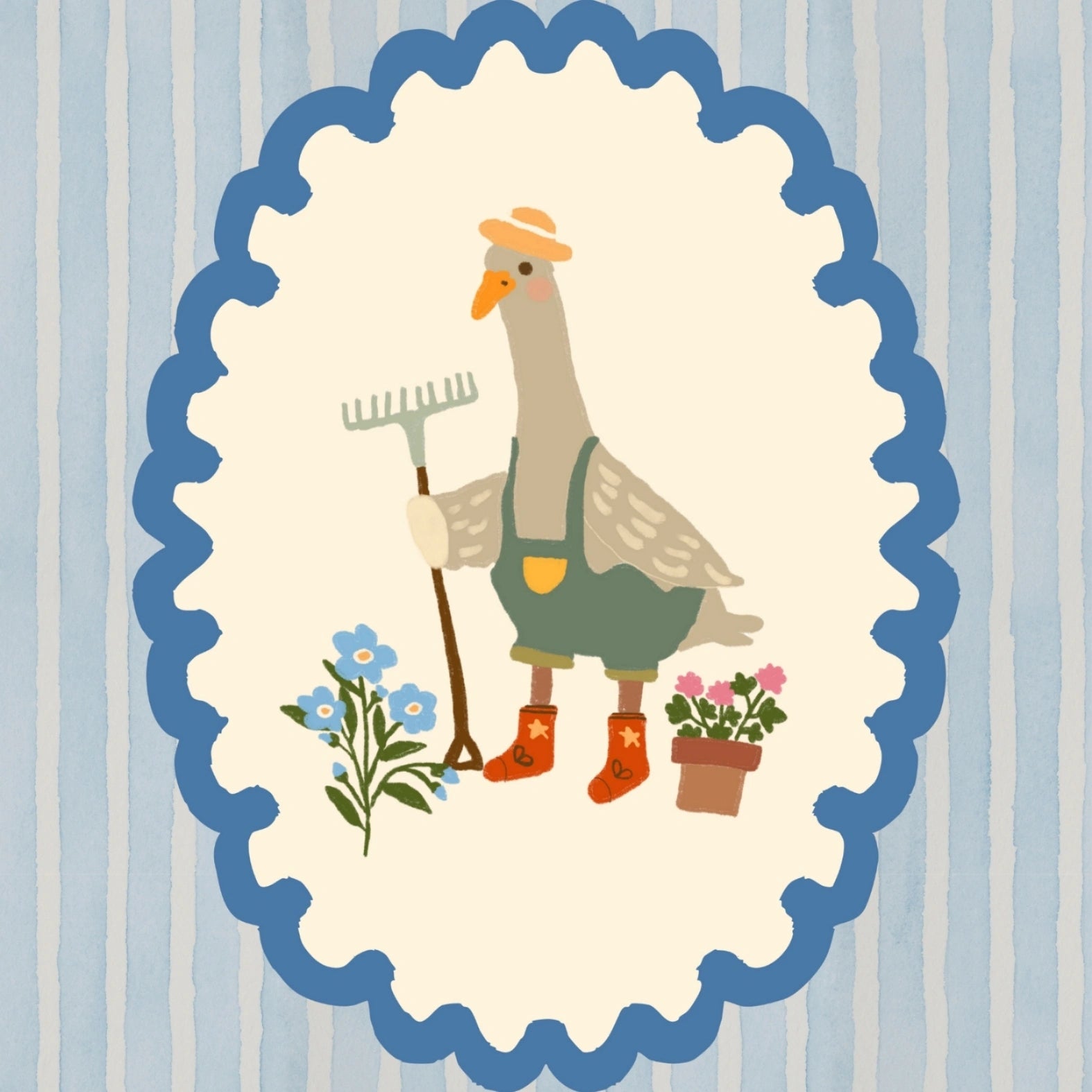 Goose Gardener Nursery Print