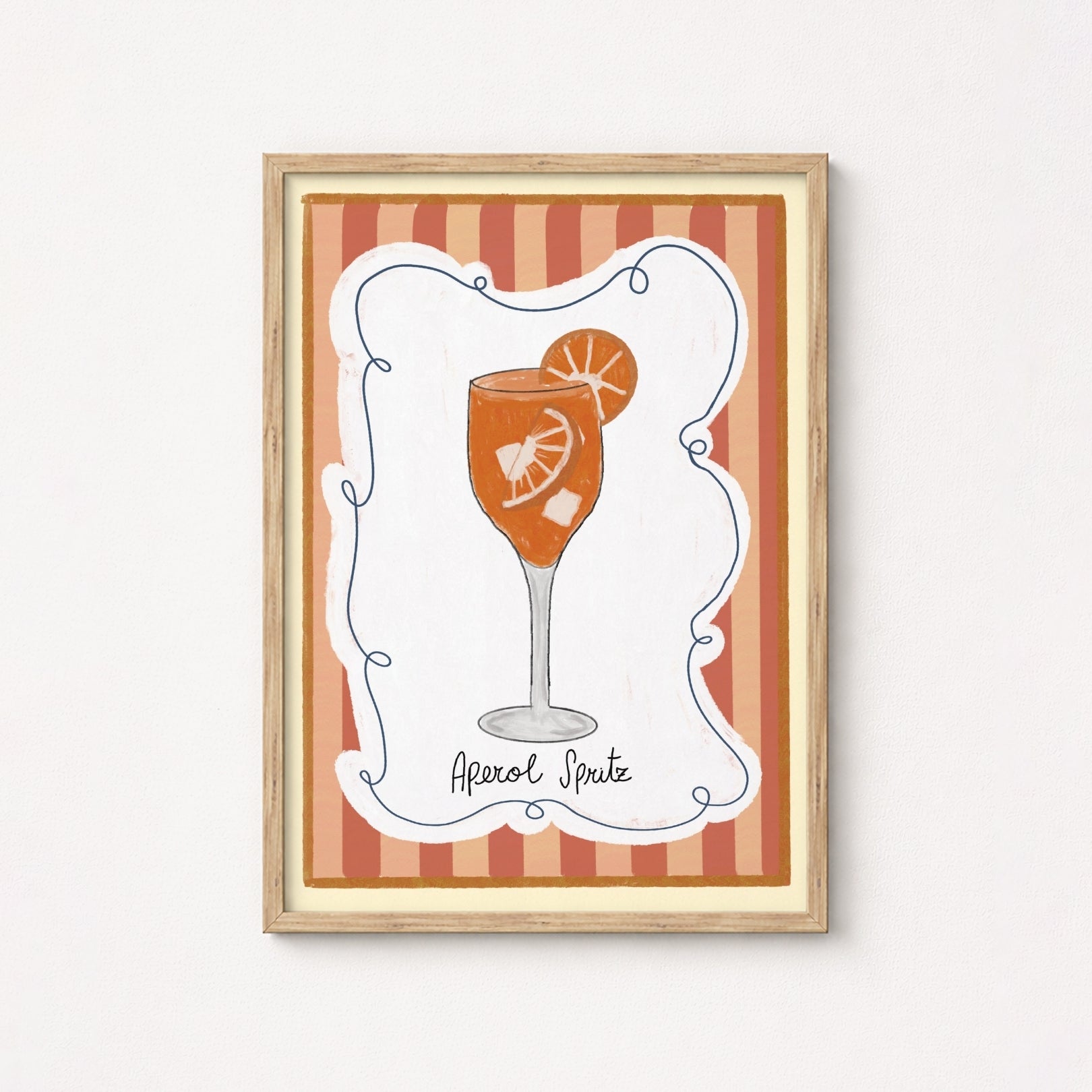 Aperol Spritz Cocktail Wall Art, Kitchen Wall Decor