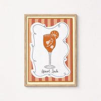 Aperol Spritz Cocktail Wall Art, Kitchen Wall Decor