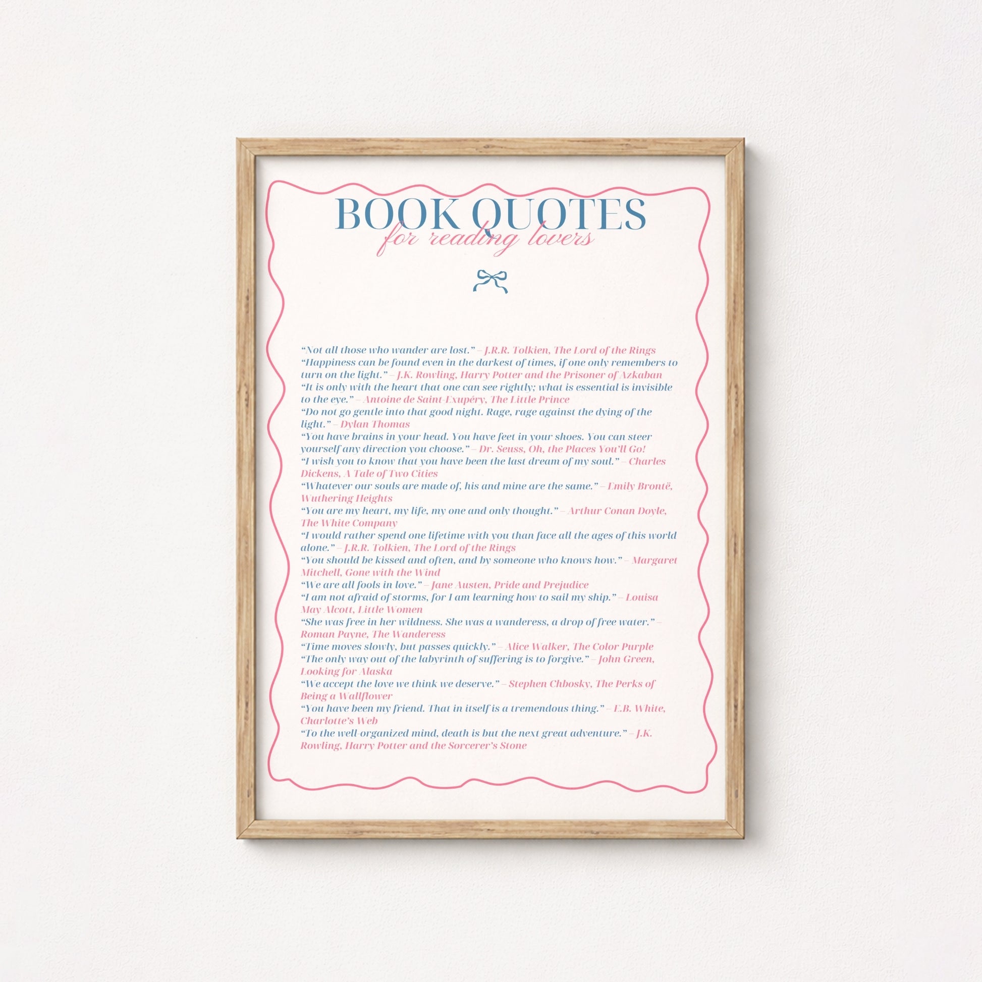 Quotes & Books Print – Literary Wall Art for Readers