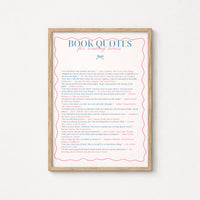 Quotes & Books Print – Literary Wall Art for Readers