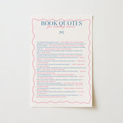Book Quotes Blue and Pink – Bookish Wall Art