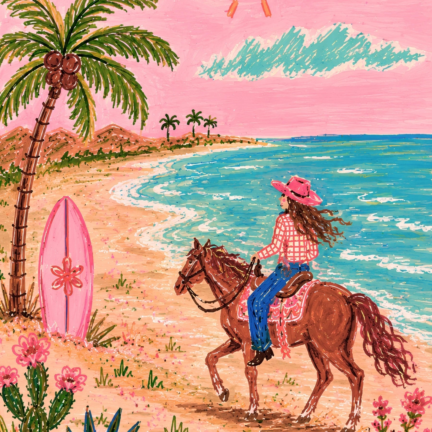 Pink Coastal Decor