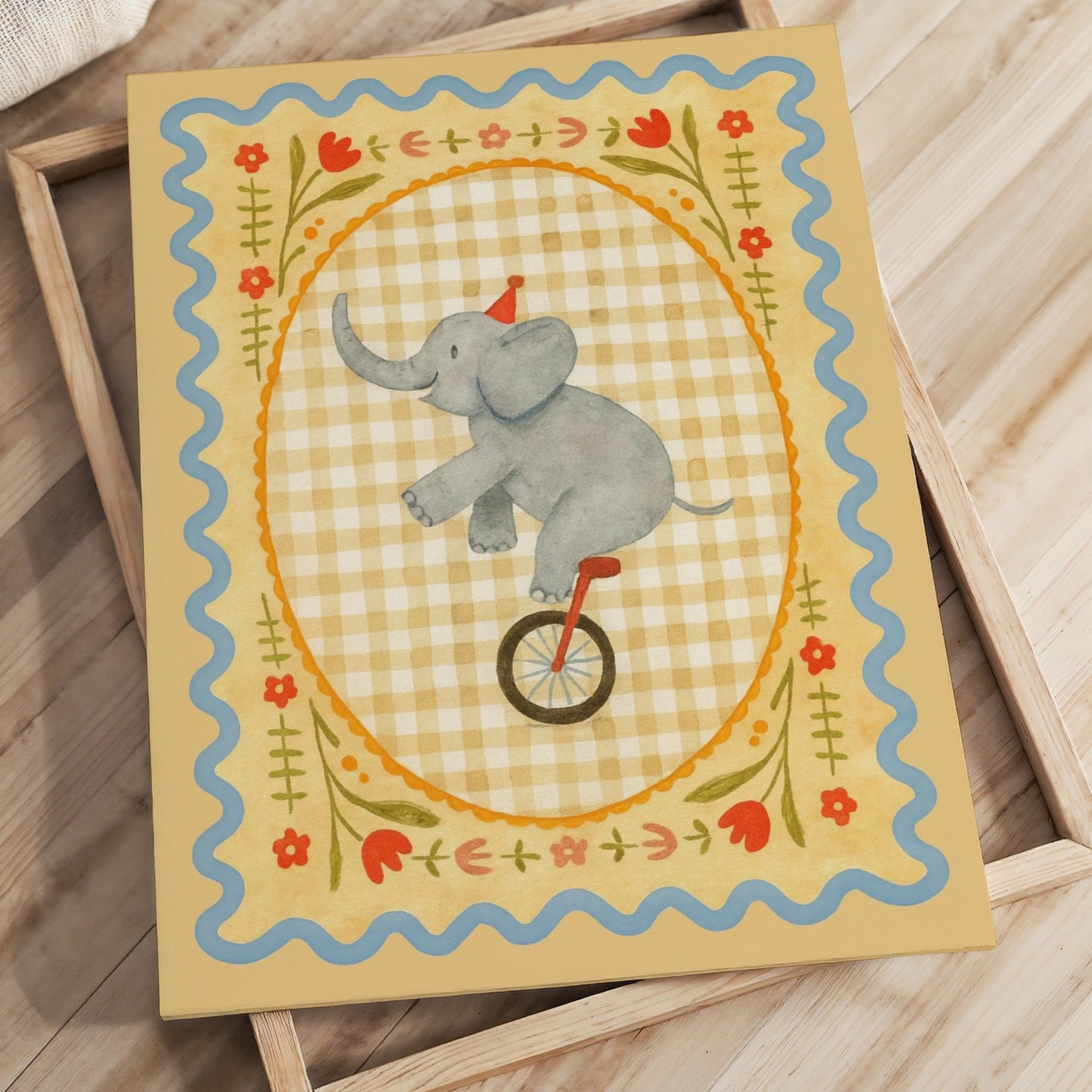 Circus Elephant Nursery Canvas Print