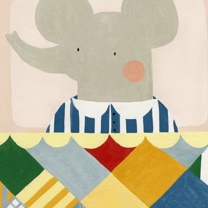 Elephant Nursery Print - Cute Baby Animal Wall Art for Kids