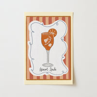 Aperol Spritz Cocktail Wall Art, Kitchen Wall Decor