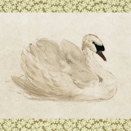 Swan Vintage Nursery Print – Retro Animal Wall Art for Baby Room