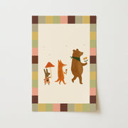 Woodland Friends with Flowers – Nursery & Kids Wall Art