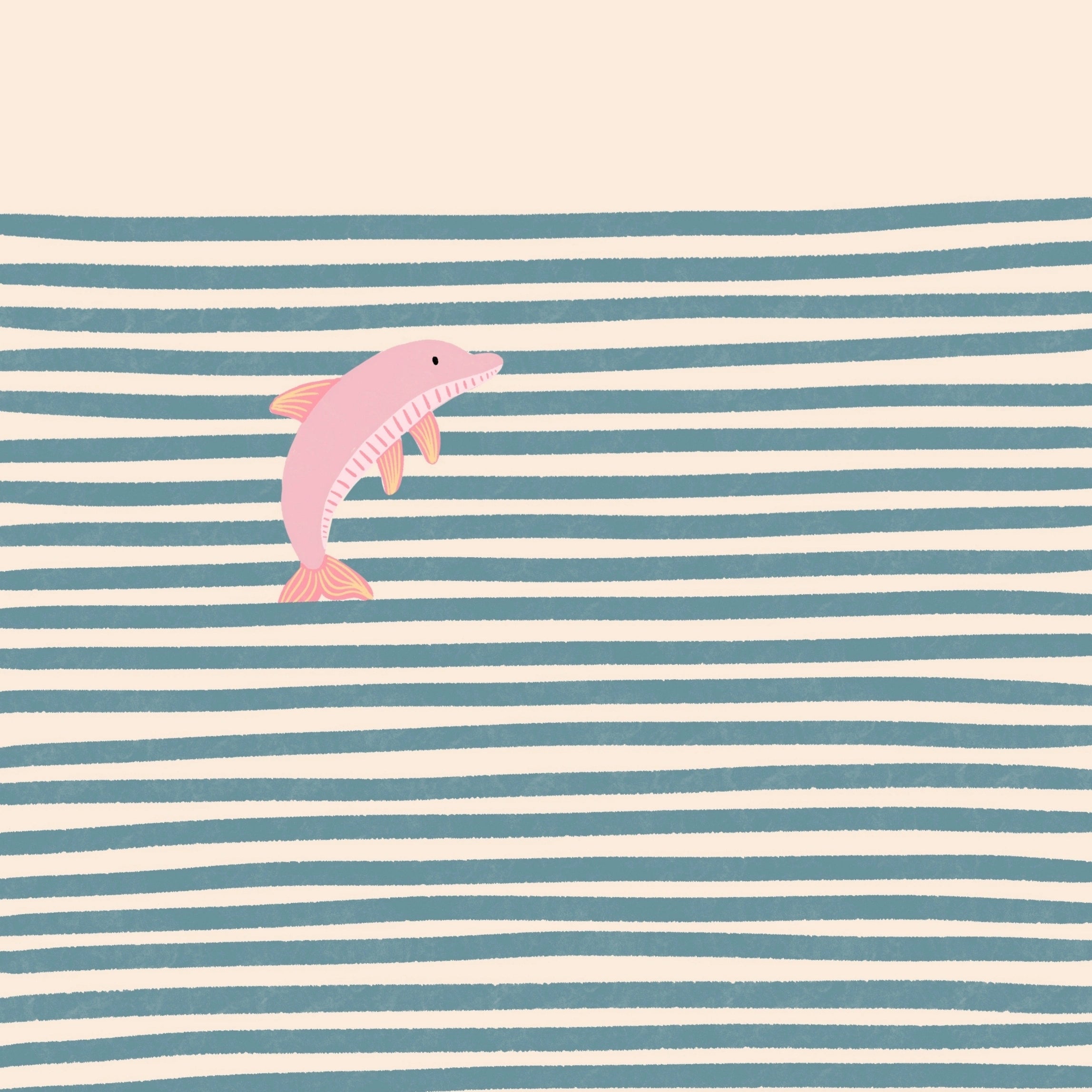 Arte De Pared De Delfín Minimalista