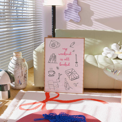 Weekend Booked - Bookish Pink Print