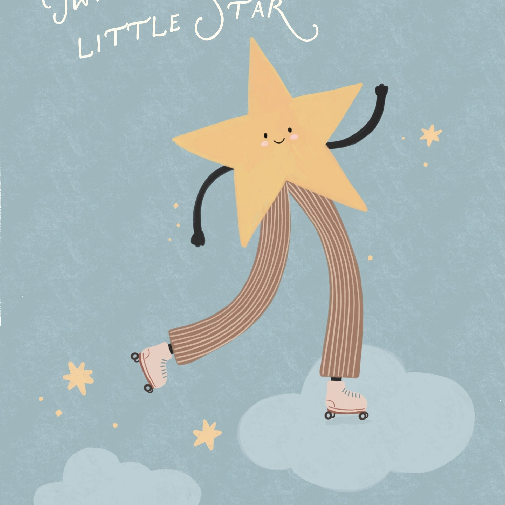 Skating Star Nursery Print
