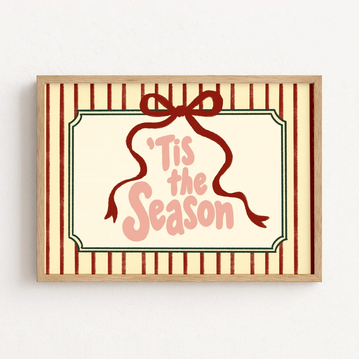 Tis the Season with Red Bow – Póster de Navidad
