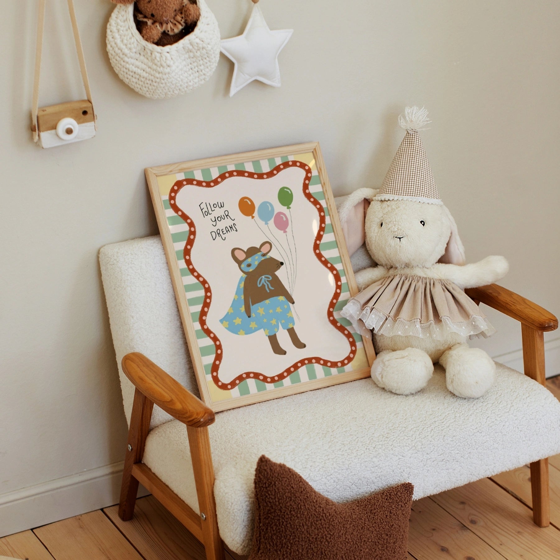 Follow Your Dreams Nursery Wall Art, Colorful Kids Decor
