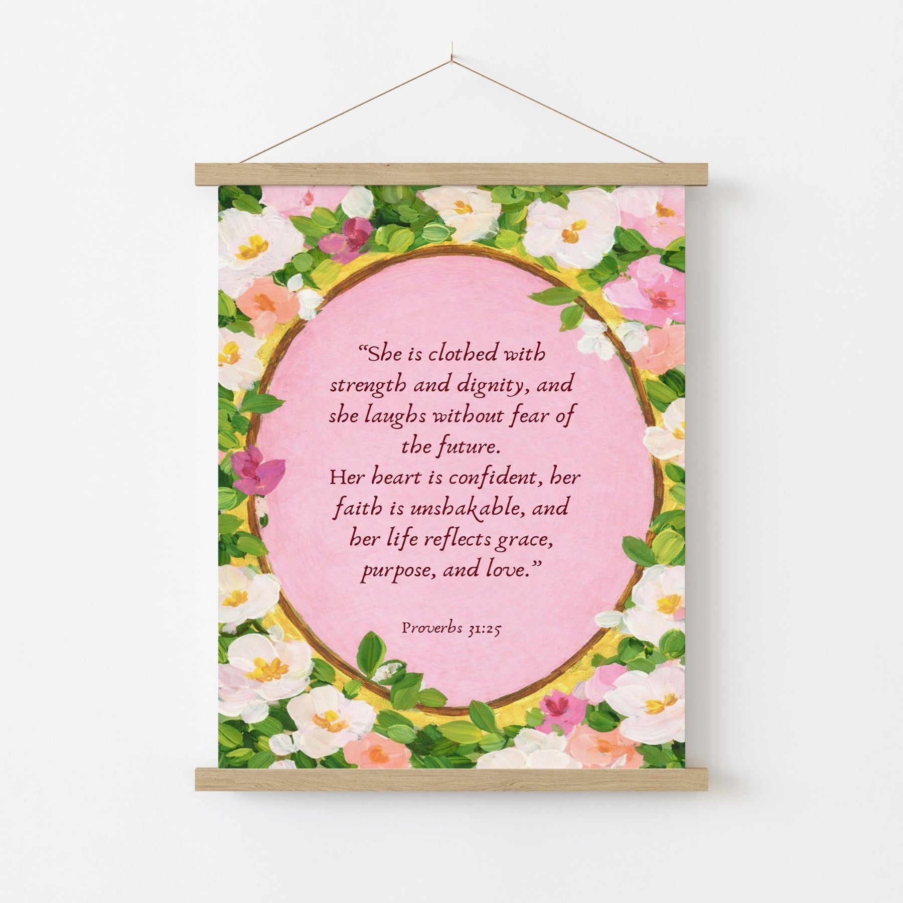 Feminine Floral Bible Verse Decor