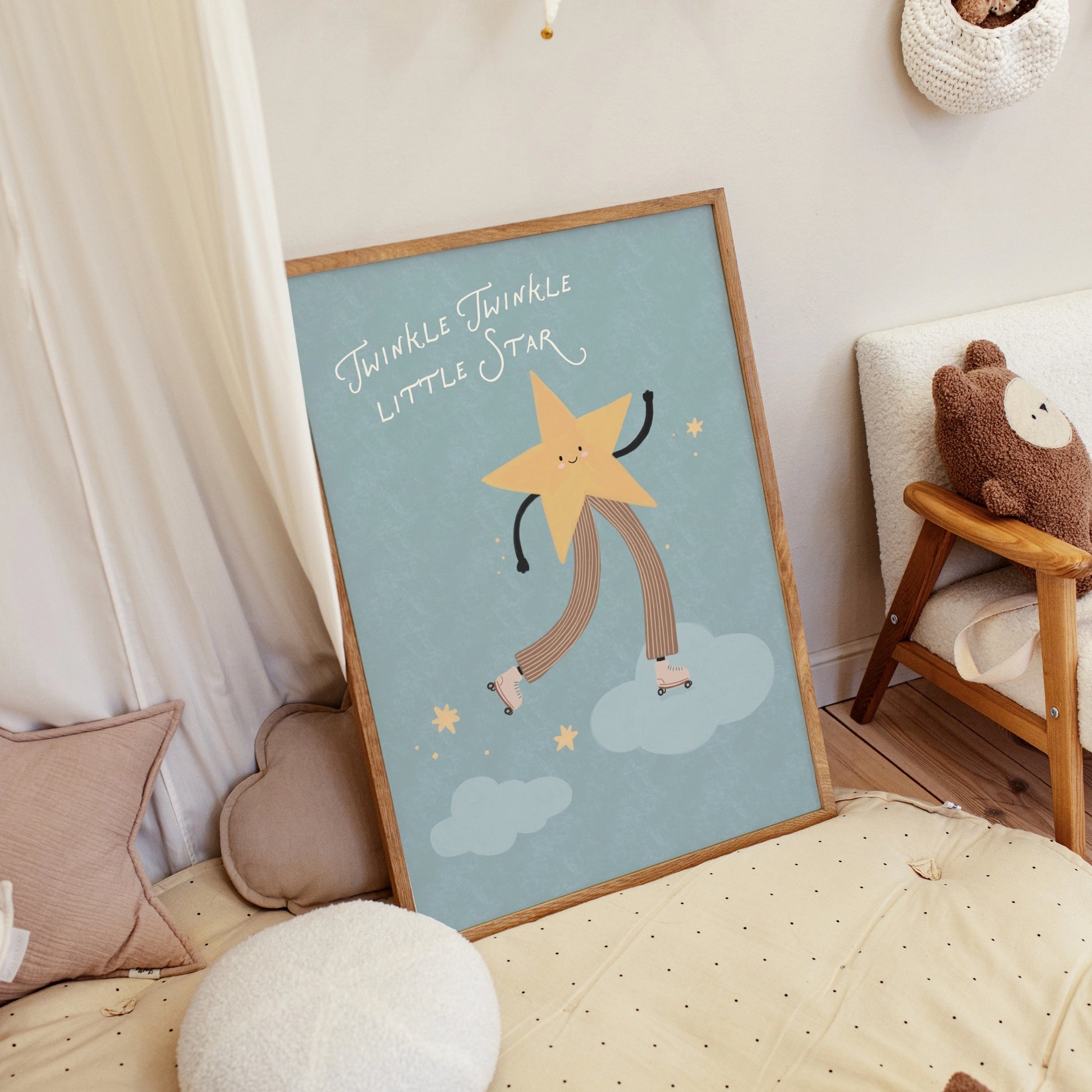 Skating Star Nursery Print