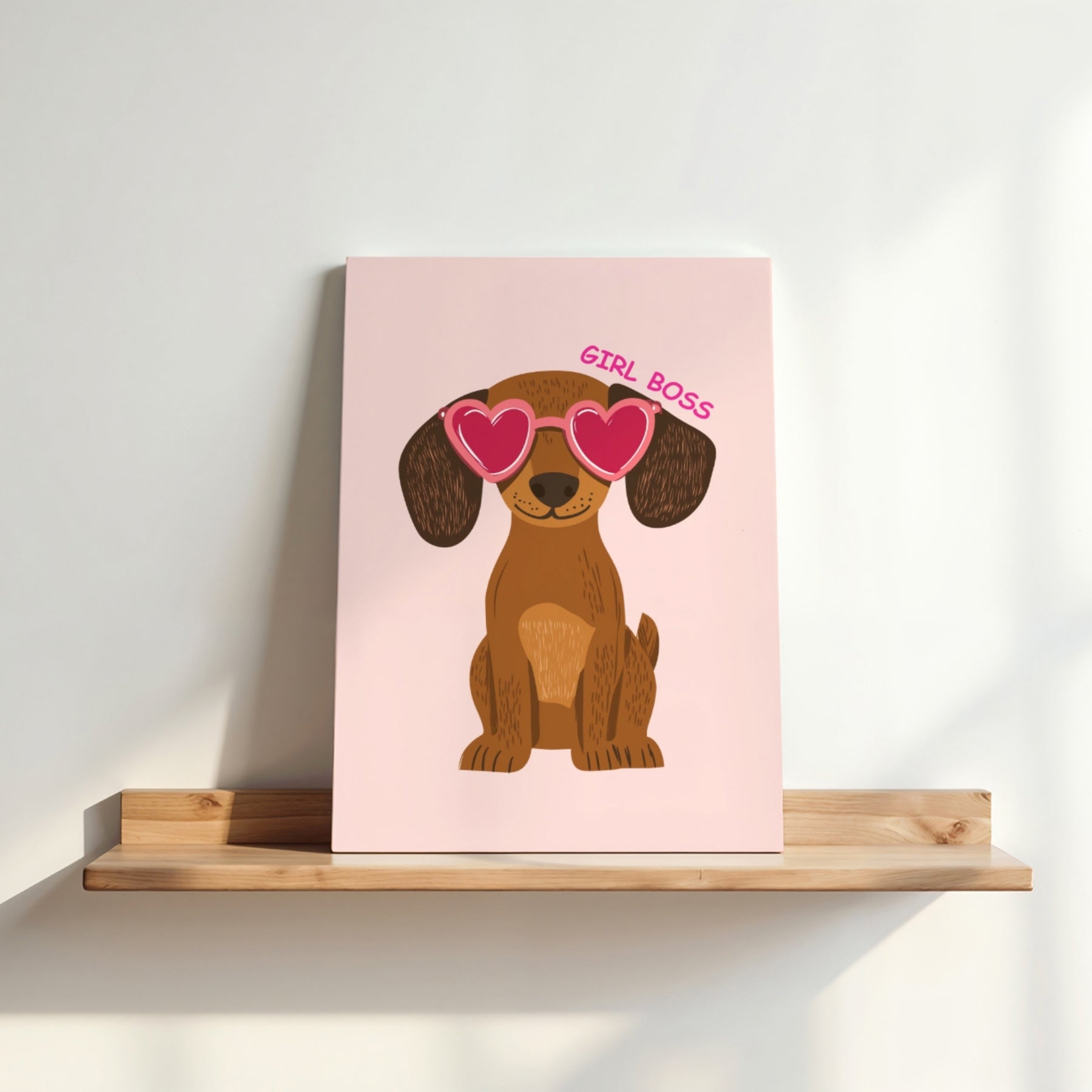 Girl Boss Dog Nursery Canvas Wall Art