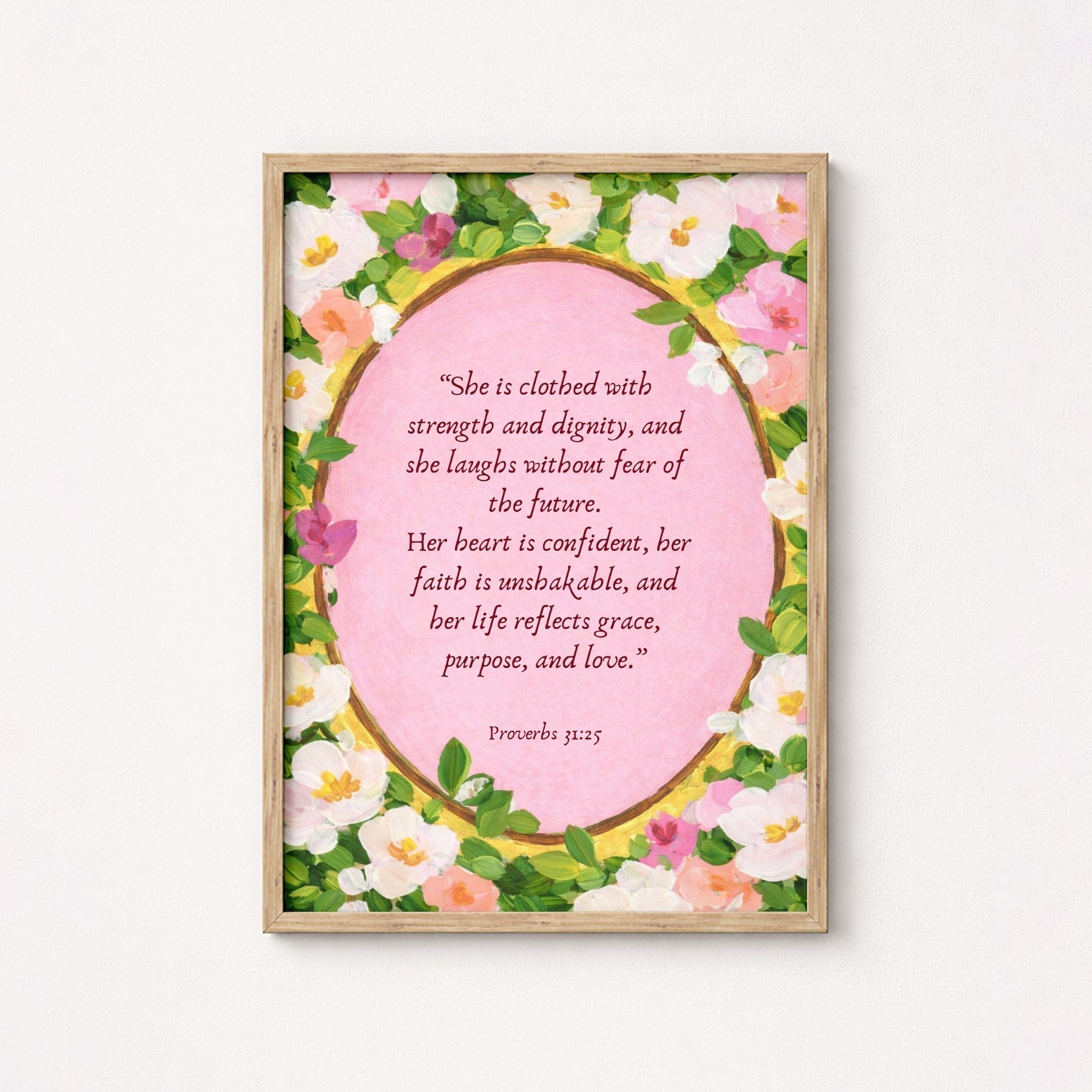 Feminine Floral Bible Verse Decor