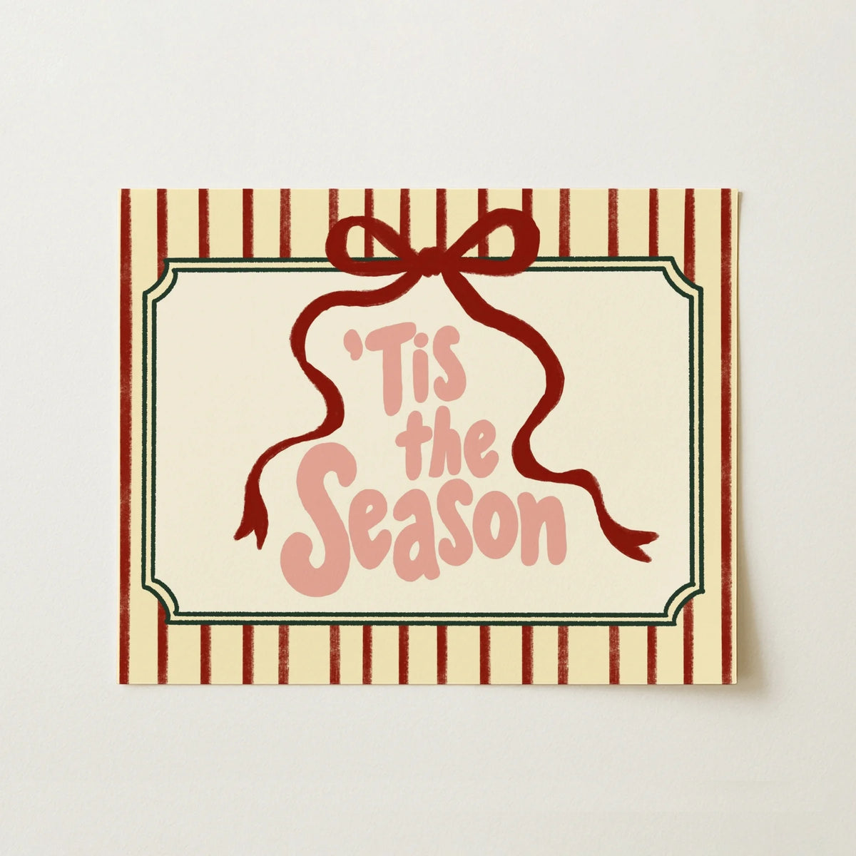 Tis the Season with Red Bow – Póster de Navidad