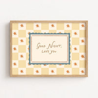 Stampa con citazione della buonanotte per cameretta bebè