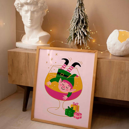 Drunk Elf Christmas Print