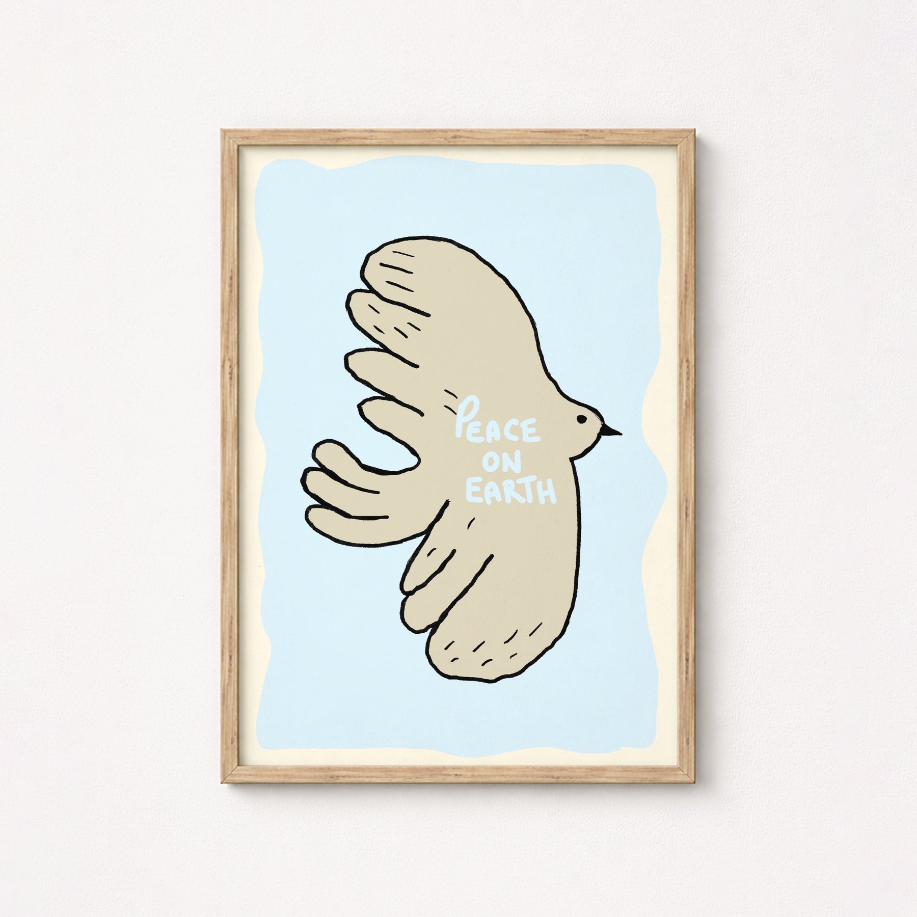 Peace on Earth Christian Wall Art – Minimal Dove Print, Christian Wall Decor