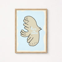 Peace on Earth Christian Wall Art – Minimal Dove Print, Christian Wall Decor